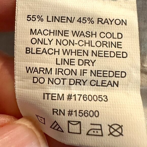 New Briggs Linen Blend Pant Women's Size L Blue Stripped Loose Fit Boho Beach - Picture 5 of 9